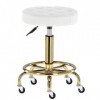 Calissimo Tabouret de barbier Rond cosmétique Tabouret hocker Blanc