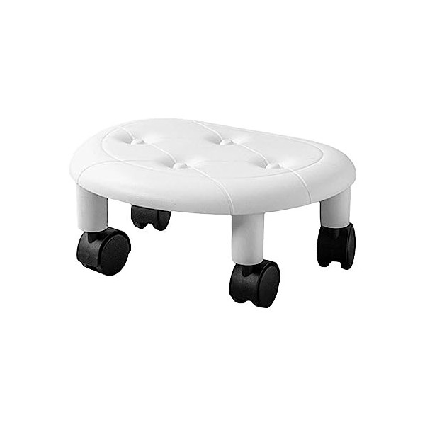 Tabouret de pédicure – Mini tabouret portable confortable à roulettes – Basse au sol, accessoire rotatif à 360 degrés pour ga