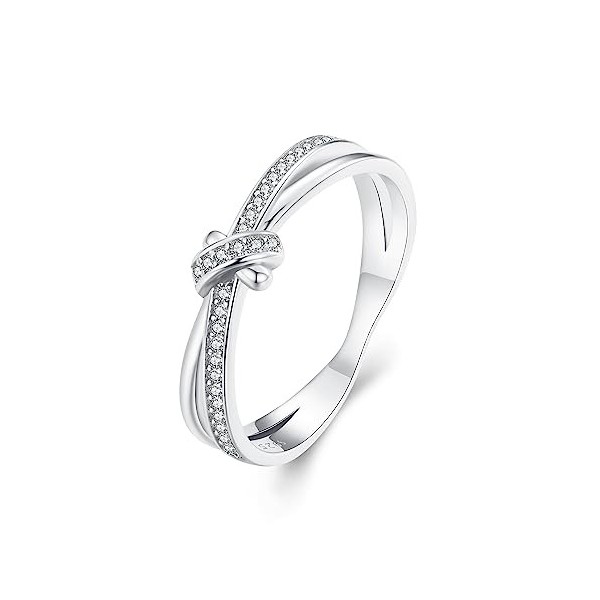 Neuheitsring, 925 Sterling Silber Ring Liebesknoten Versprechen Freundschaft Hochglanz Comfort Fit Bandring