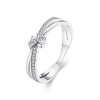 Neuheitsring, 925 Sterling Silber Ring Liebesknoten Versprechen Freundschaft Hochglanz Comfort Fit Bandring