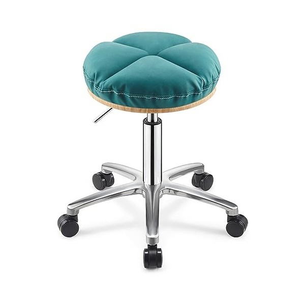 Tabouret De Beauté, Tabouret De Bar Avec Poignée De Levage En Métal Et Roues Noires, Salon De Coiffure, Salon De Beauté, Salo...