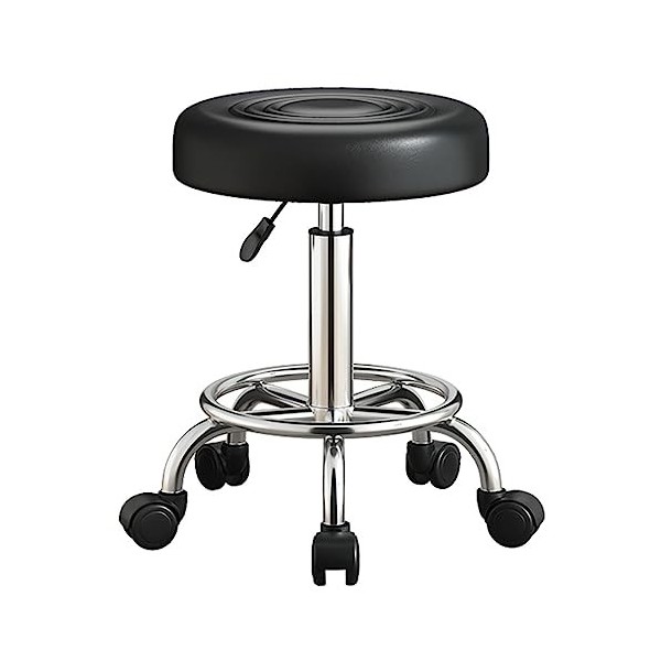 Tabouret roulant en PU, tabouret de chaise hydraulique robuste pour esthéticienne avec roues pivotantes et repose-pieds pour 