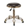 YFJBHDIAN Tabouret De Coiffure Rotatif Vintage avec roulettes, Tabouret Pivotant avec Siège en Cuir Synthétique PU, Hauteur R