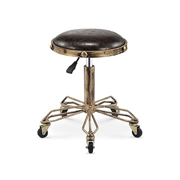 Tabouret de barbier Tabouret De Coiffure Rond Rétro, La Maison Multifonction Peut être élevée Et Abaissée De Petits Tabouret 