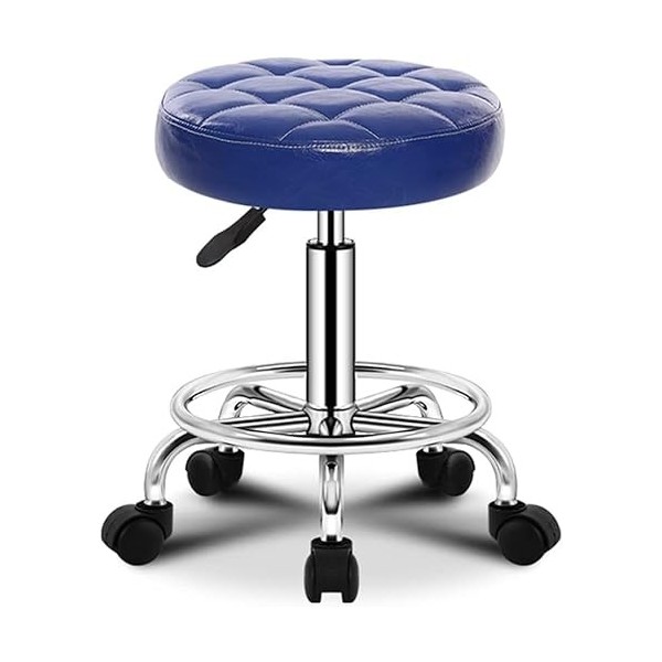 FAJOS Tabouret de salon de massage pivotant en cuir PU avec repose-pieds, tabouret rond roulant chaise de spa de beauté, tabo