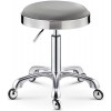 Tabouret pivotant Tabouret de selle réglable en hauteur avec roulettes, Tabouret de coupe de salon avec siège en cuir synthét