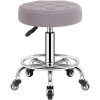 FAJOS Tabouret de salon de massage pivotant avec repose-pieds, tabouret rond roulant chaise de spa de beauté, tabouret de bar