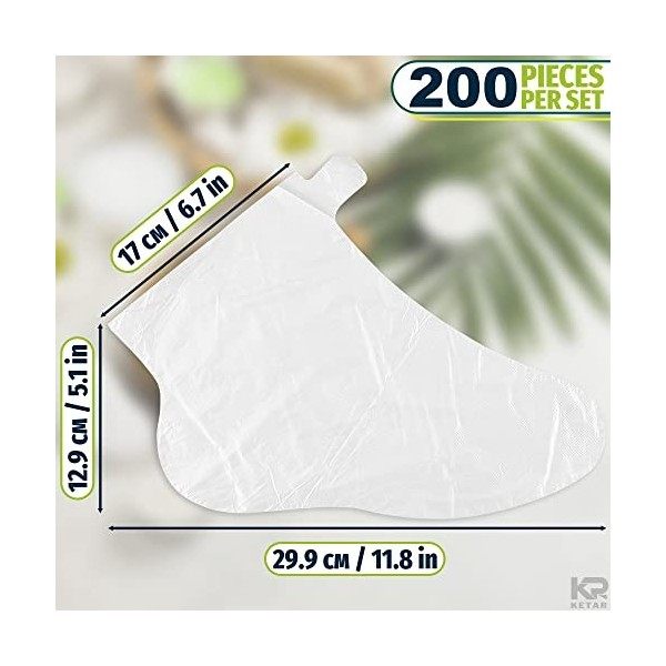 Lot de 200 couvrepieds en plastique Chaussettes en plastique pour pédicure Thérapie transparente Housse en plastique pour pie