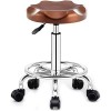 FAJOS Tabouret de salon de massage pivotant avec repose-pieds, tabouret rond roulant chaise de spa de beauté, tabouret de bar