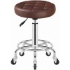 FAJOS Tabouret de salon de massage pivotant avec repose-pieds, tabouret rond roulant chaise de spa de beauté, tabouret de bar