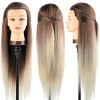 Tete a Coiffer, DanseeMeibr 66cm Tête de coiffure 100% de Cheveux Synthétiques Têtes dexercice pour le Salon Coiffeur Poupée