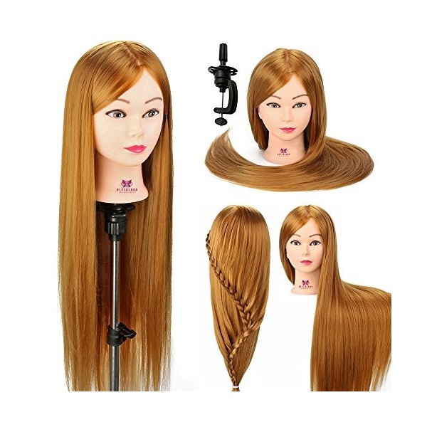 Neverland Beauty 76cm Têtes dexercice Tête À Coiffer Coiffure Cosmétologie Pratique Mannequin Poupée 100% de Cheveux Synthét