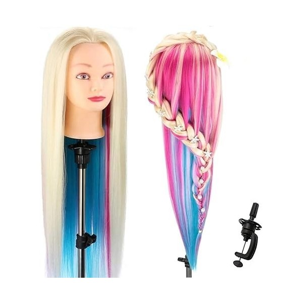 Neverland Beauty 76cm Têtes dexercice Tête À Coiffer Coiffure Cosmétologie Pratique Mannequin Poupée 100% de Cheveux Synthét