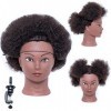 Tête de mannequin africaine 100% cheveux vrais, coiffure tressée, tête de poupée pour pratiquer les côtelettes de maïs et les