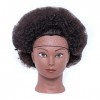 Tête de mannequin africaine 100% cheveux vrais, coiffure tressée, tête de poupée pour pratiquer les côtelettes de maïs et les