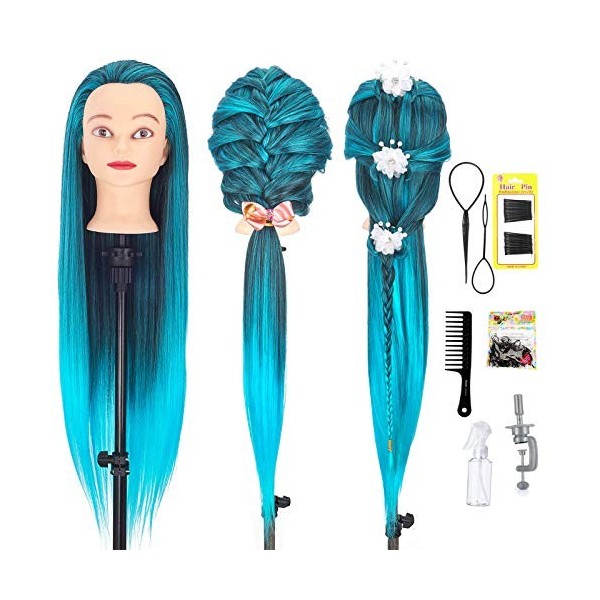 Neverland Beauty 60cm Têtes dexercice Tête À Coiffer Coiffure Cosmétologie Pratique Mannequin Poupée 60% Vrais Cheveux+ Titu