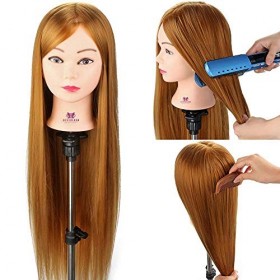 Neverland Beauty 76cm Têtes dexercice Tête À Coiffer Coiffure Cosmétologie Pratique Mannequin Poupée 100% de Cheveux Synthét