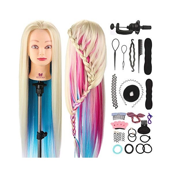 Neverland Beauty 66cm Têtes dexercice Tête À Coiffer Coiffure Cosmétologie Pratique Mannequin Poupée 100% de Cheveux Synthét