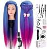 TopDirect 26" Têtes dexercice Tête À Coiffer Coiffure Cosmétologie Pratique Mannequin Poupée 100% de Cheveux Synthétiques + 