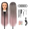 Tete a Coiffer，28 Inch Tête de coiffure 100% de Cheveux Synthétiques Têtes dexercice avec Support + Ensemble de Tresse Blon