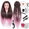 TopDirect 29.5 Têtes dexercice Cheveux colorés Tête à Coiffer Coiffure Cosmétologie Pratique Mannequin Poupée pour le Salo