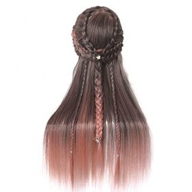 DanseeMeibr Tête de coiffure, 66 à 71 cm, 100 % fibre synthétique pour coiffeurs, filles, coiffeuses, tête de mannequin douce