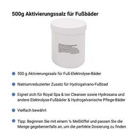 500 g de sel dactivation pour Hydrosana, Bioenergizer Detox Spa, Ion Cleanser, Royal Spa et autres bains de pieds - teneur r