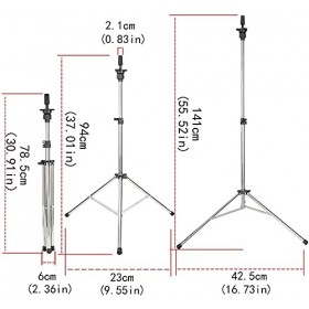 Trépied Tete a Coiffer Neverland 30,9" -55,5" Réglable Trépied de Coiffure Support Porte-coiffure en Aluminium pour Têtes de