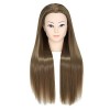 Tête de mannequin pour lentraînement à la coiffure et à la cosmétologie - Cheveux synthétiques - Pince incluse - 71 cm