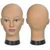 ERSIMAN Maquillage Chauve Tête de Formation Cosmétologie Mannequin Mannequin Tête pour Perruques Fabrication et Affichage ave