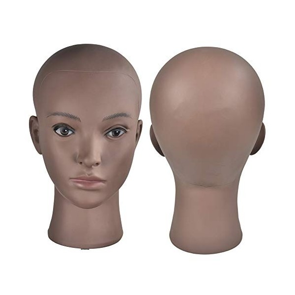 ERSIMAN Maquillage Chauve Tête de Formation Cosmétologie Mannequin Mannequin Tête pour Perruques Fabrication et Affichage ave