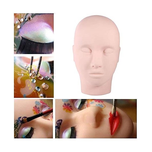 Mannequin de formation maquillage pratique tête plate yeux faux cils extensions de cils lèvres tatouage pratique modèle manne