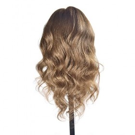 Tête de mannequin avec cheveux 100 % humains, pour entraînement de coiffure et cosmétologie - Pince incluse