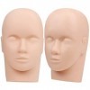 Belle Vous Tete a Maquiller Professionnelle Lot de 2 - Tete Mannequin Femme Plat en Silicone - Tete d Entrainement Extensio