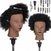 Tête À Coiffer Afro Neverland Beauty Têtes dexercice Coiffure Cosmétologie Pratique Mannequin Poupée 100% Cheveux Humains+ T