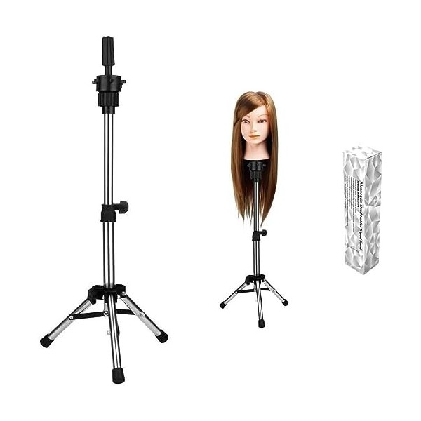 Mcwdoit Trépied Réglable De Coiffure Support de Table Tête DEntraînement Moule Mannequin Salon Cheveux Pince De Serrage Avec