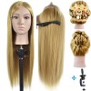 26 "- 28" tête de mannequin 100% fibres synthétiques coiffeur formation tête cosmétologie mannequin poupée avec support de pi