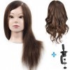 Professional femelle Cosmétologie Tête de mannequin avec cheveux 100% cheveux humains 45,7 cm Tête de mannequin pour Perm Dye