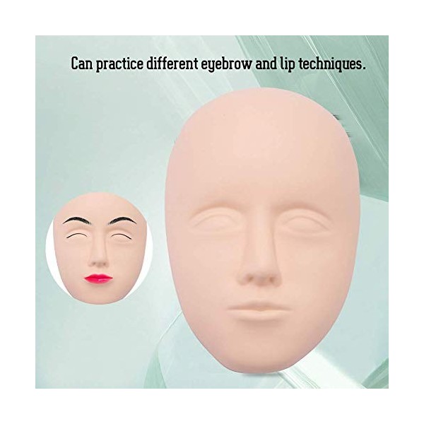 Tête de mannequin de formation, Pratique Visage Pratique Maquillage Permanent Sourcil Formation Lèvre Silicone Peau pour les 