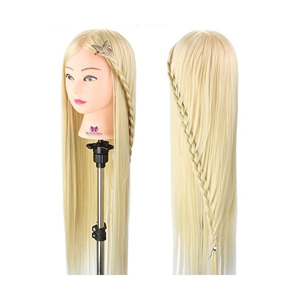 Neverland Beauty 76cm Têtes dexercice Tête À Coiffer Coiffure Cosmétologie Pratique Mannequin Poupée 100% de Cheveux Synthét