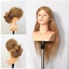 Têtes Dexercice Tête À Coiffer 100% Cheveux Naturel Coiffure Cosmétologie Pratique Mannequin Poupée épaule 22 inches