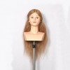 Têtes Dexercice Tête À Coiffer 100% Cheveux Naturel Coiffure Cosmétologie Pratique Mannequin Poupée épaule 22 inches