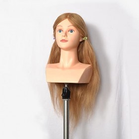 yiliusu Tête à coiffer 100 % cheveux naturels 56 cm