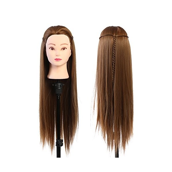 Tête studio cheveux cheveux mannequins maquillage tête de coiffeur tête de poupée blonde 60 cm fibre résistant aux hautes tem