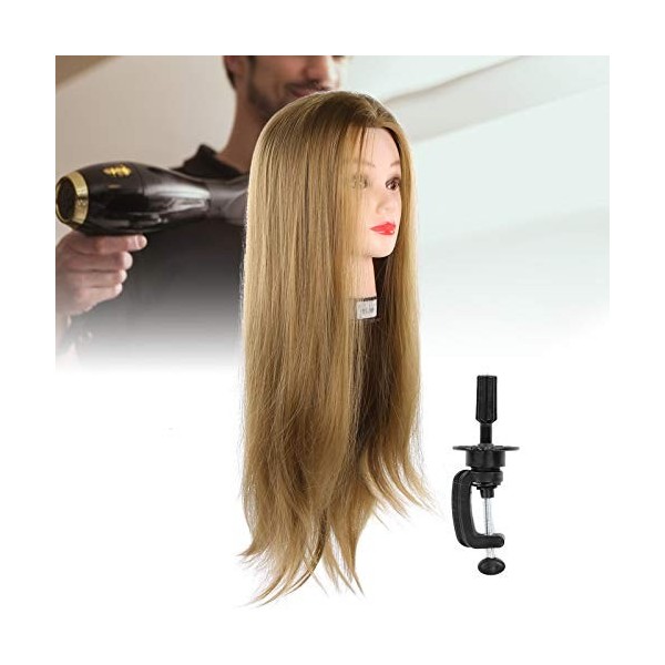 Tete a Coiffer, 28 inch 100% de Cheveux Synthétiques Têtes d'exercice Tête  À Coiffer Coiffure Cosmétologie tete a coiffer professionnelle Poupée avec