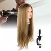 Tête de coiffure, tête de mannequin avec cheveux, 100 % cheveux humains, tête dexercice, coiffure, pratique de la manucure, 