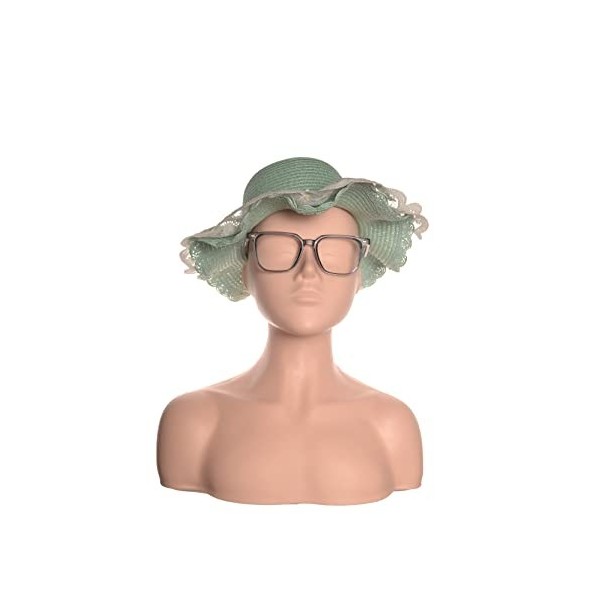 Tête de mannequin en silicone souple avec épaules pour perruque, chapeau et visage