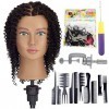 Tête de Mannequin Afro 100% Cheveux Humains Neverland Tête À Coiffer Bouclés Tête dentraînement Mannequin de Cosmétologie Tê