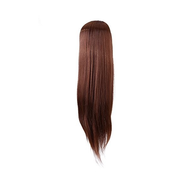 Tête de Formation de Coiffure, Tête à Coiffer Cheveux Synthétiques Mannequin Tête de Formation Coiffure avec Pince de Support