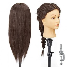 Tête de formation AIMEI, 90% de vrais cheveux 16 pouces tête de poupée de Mannequin de coiffure pour coupe de cheveux profess